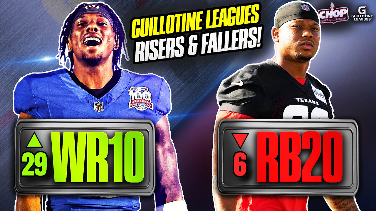 Guillotine Leagues Rankings Risers & Fallers (2026 Fantasy Football) | CHOP